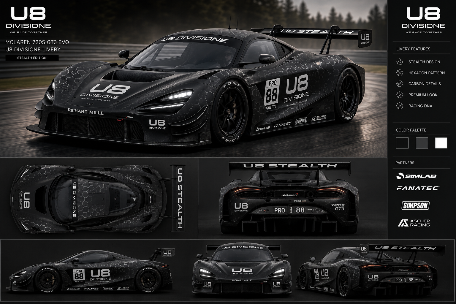 Dva nové GT3 pro U8 Divisione: McLaren 720S GT3 EVO a Mercedes‑AMG GT3 2020